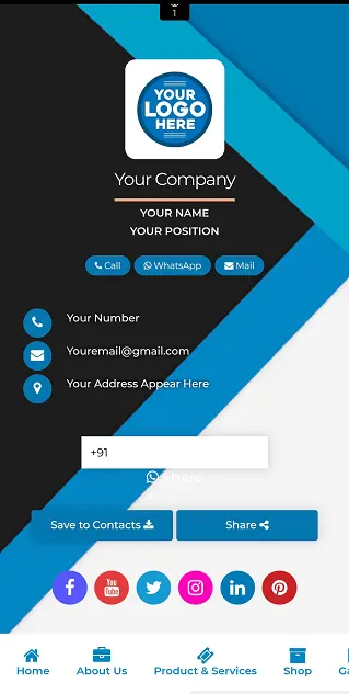 Digital business card template 1