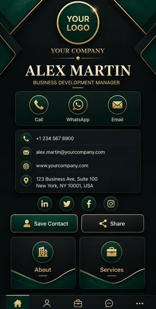 Emerald Prestige digital business card template